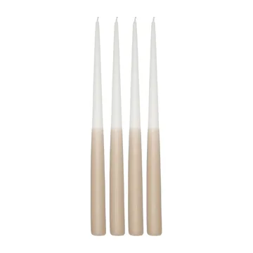Affinity two-toned long candles 4 pack 32 cm - White-sand - Scandi Essentials