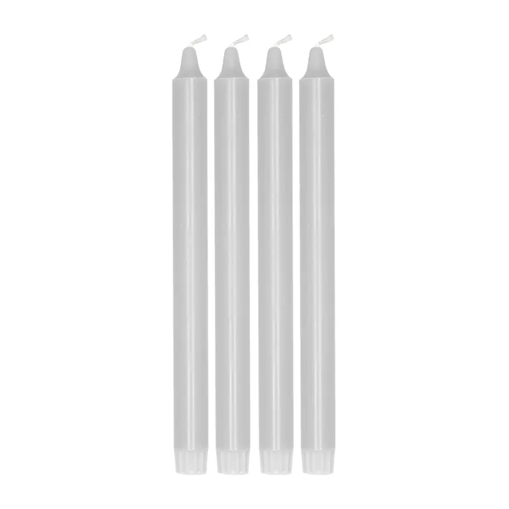 Ambiance tapered candle 4 pack 27 cm - Icy grey - Scandi Essentials