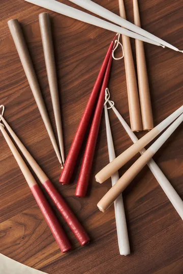 Atmosphere long candle 4 pack 32 cm - Dark red - Scandi Essentials