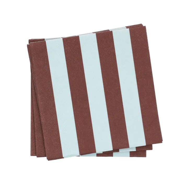 Bold Stripe paper napkin - Wine red-blue, 20-pack, 33x33 cm - Scandi Essentials