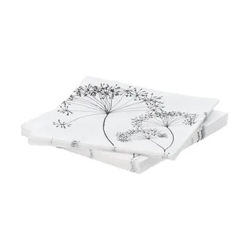 Botanical paper napkin - White-black, 20-pack, 33x33 cm - Scandi Essentials