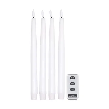 Bright LED-candle 28.5 cm 4-pack with remote control  - White - Scandi Essentials