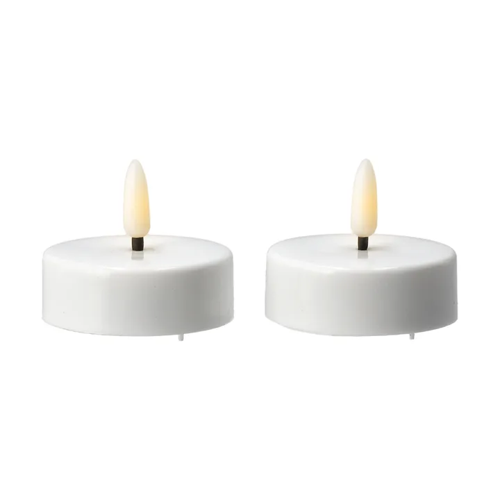 Bright LED tealight Ø5.8 cm 2-pack - White - Scandi Essentials