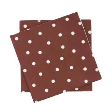 Fine dots paper napkin - Wine red-white, 20-pack, 33x33 cm - Scandi Essentials