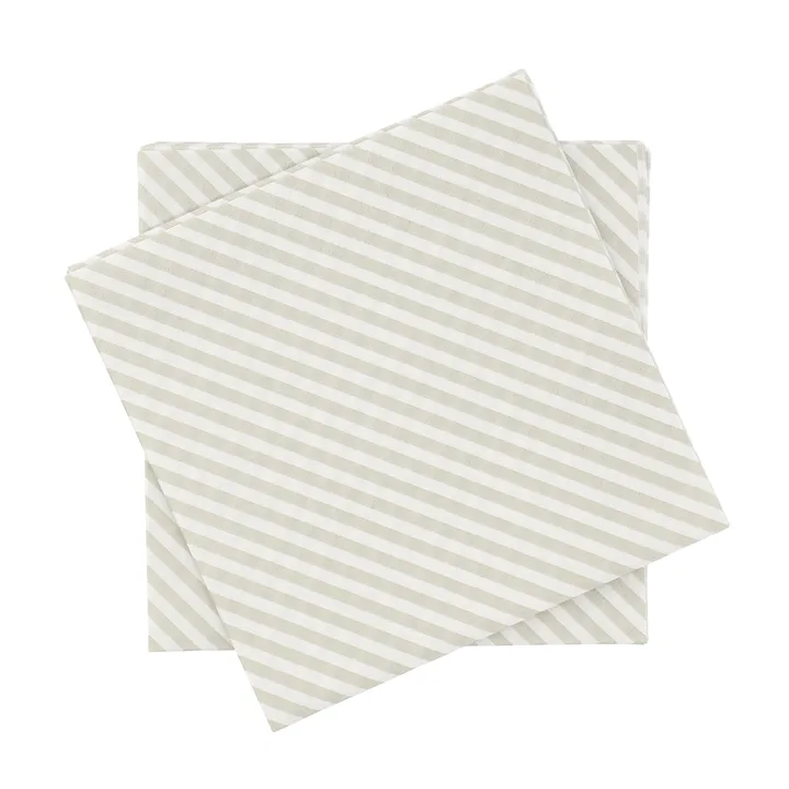 Fine stripe paper napkin - White-beige, 20-pack, 33x33 cm - Scandi Essentials