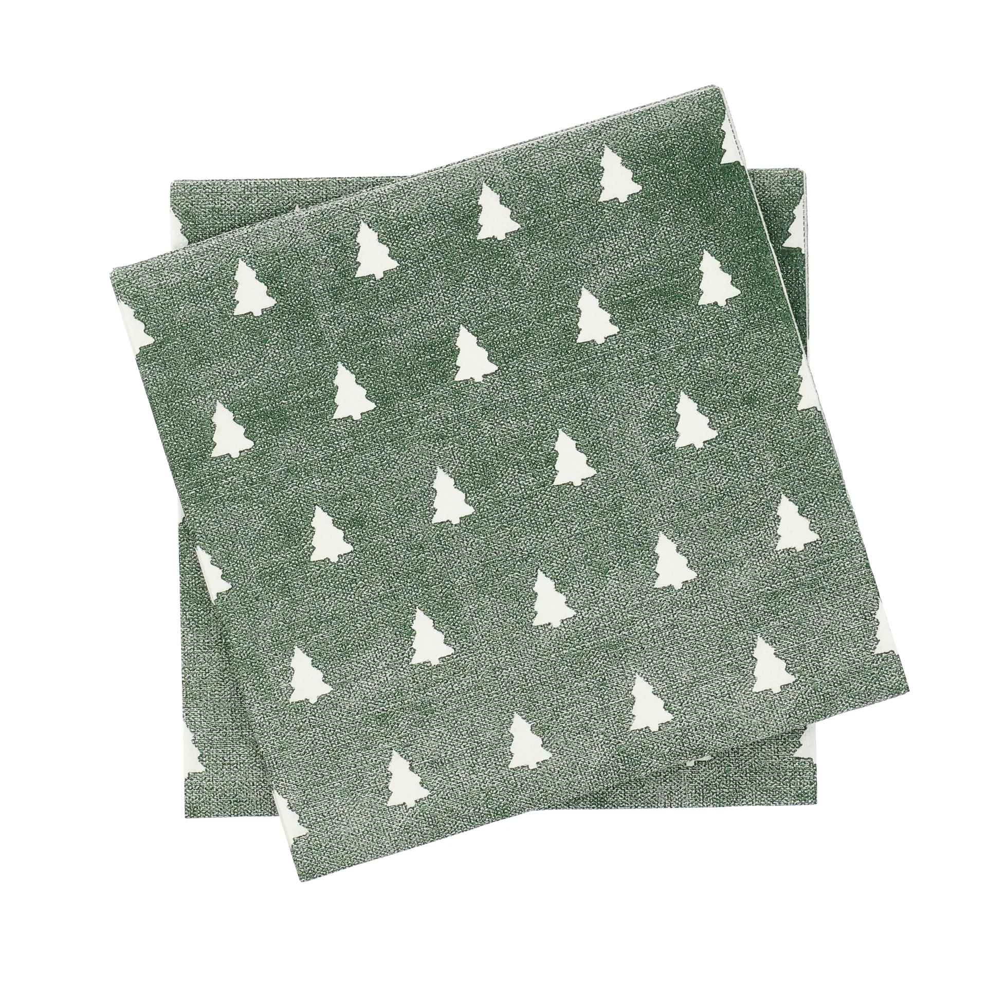 Linen trees serviette 33x33 cm 20-pack, Green-white Scandi Essentials
