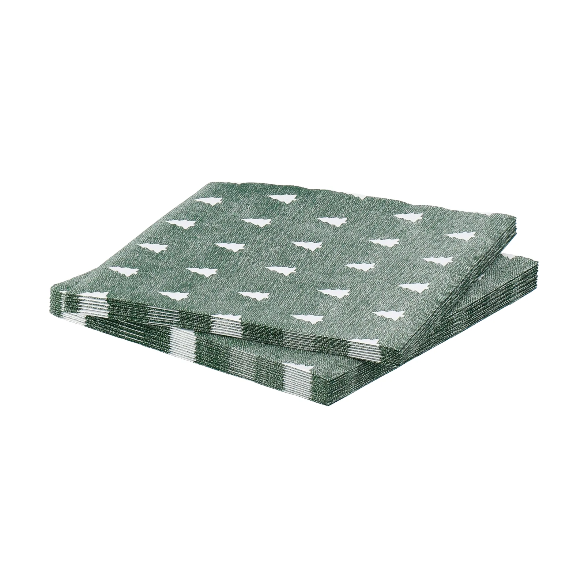 Linen trees serviette 33x33 cm 20-pack, Green-white Scandi Essentials