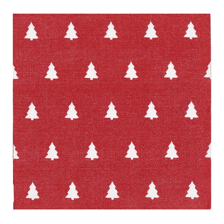 Linen trees serviette 33x33 cm 20-pack - Red - Scandi Essentials