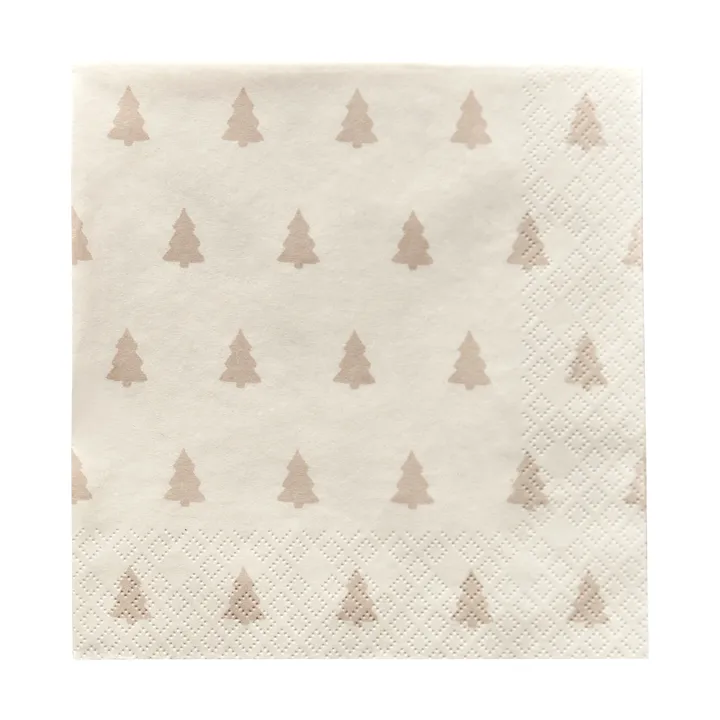 Linen trees serviette 33x33 cm 20-pack - sand - Scandi Essentials