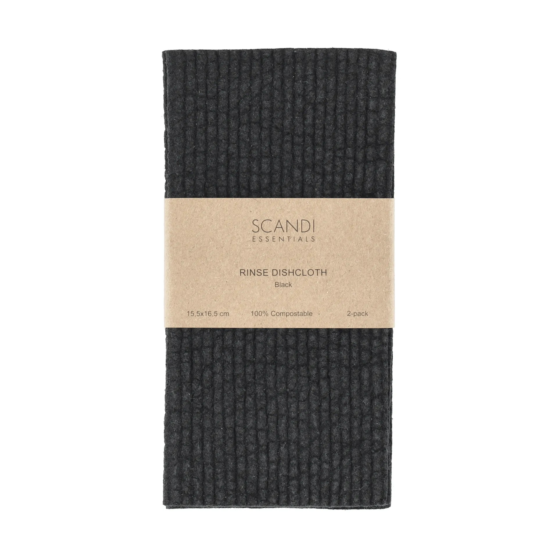Rinse dishcloth, Black, 2-pack Scandi Essentials
