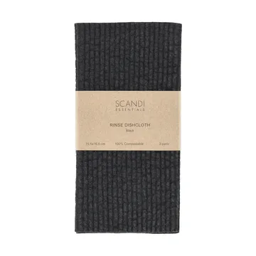 Rinse dishcloth - Black, 2-pack - Scandi Essentials