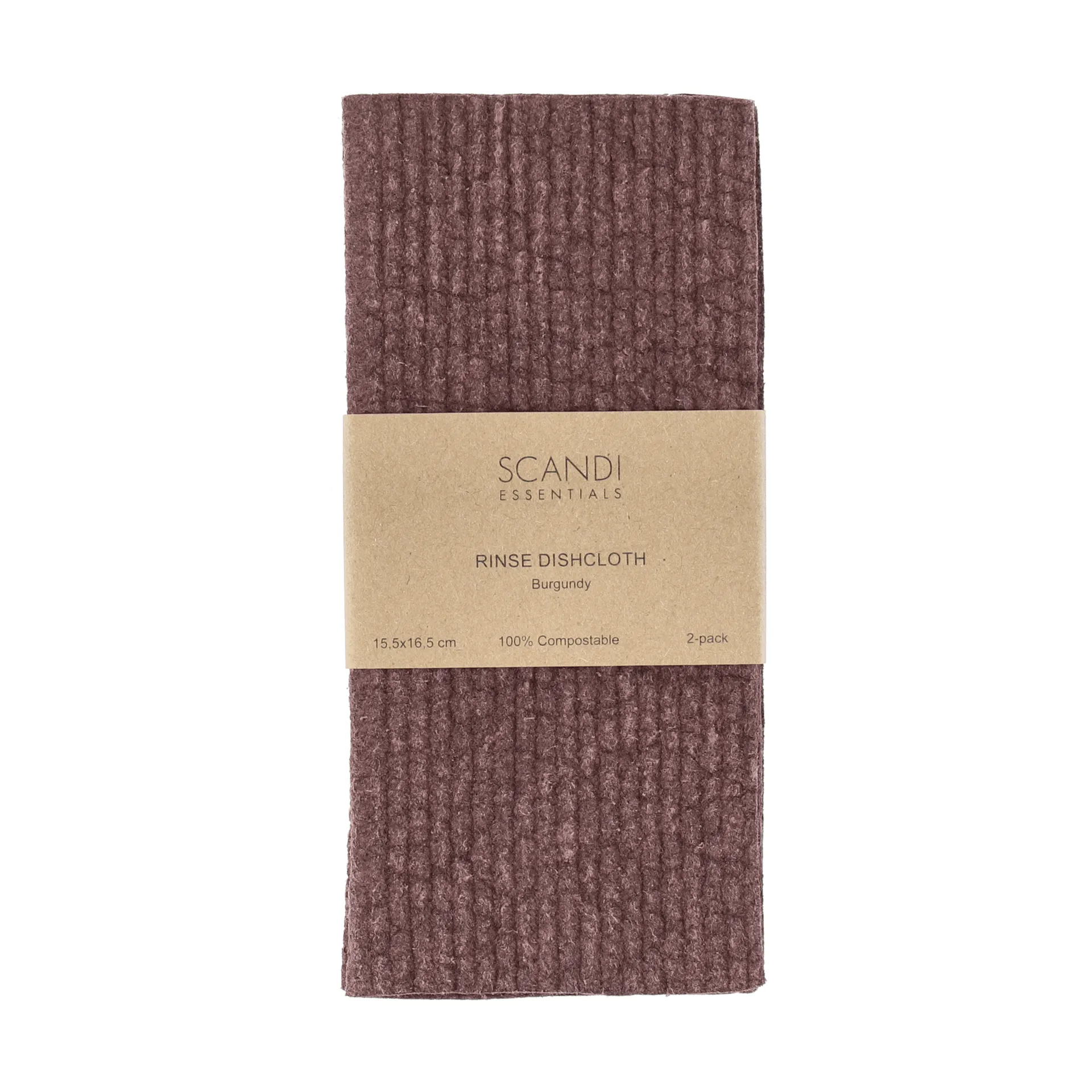 Rinse dishcloth, Burgundy, 2-pack Scandi Essentials