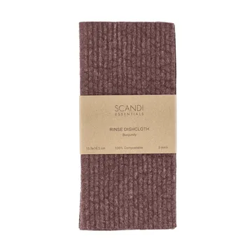 Rinse dishcloth - Burgundy, 2-pack - Scandi Essentials
