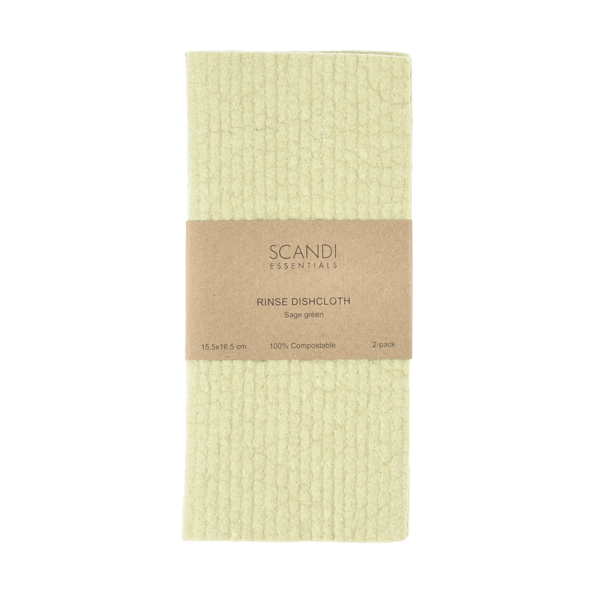Rinse dishcloth, Sage green, 2-pack Scandi Essentials