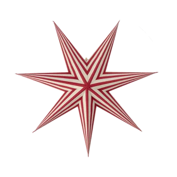 Bare advent star white-red stripes - 60 cm - Scandi Living