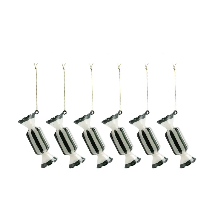 Bonbons Christmas tree bauble 6-pack - Green - Scandi Living
