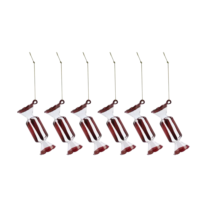 Bonbons Christmas tree bauble 6-pack - Red - Scandi Living