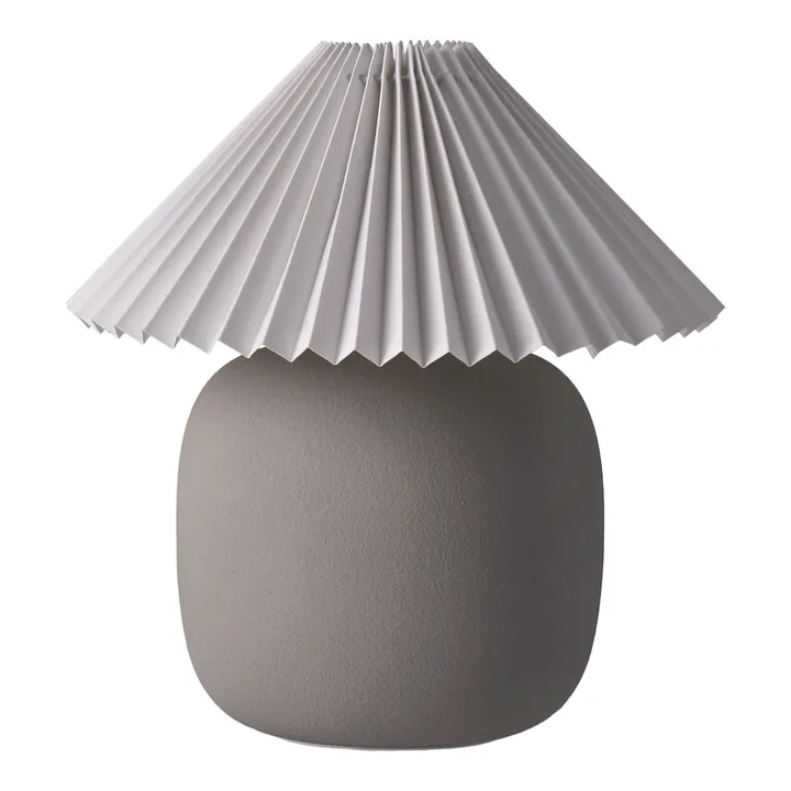 Boulder table lamp 29 cm grey-pleated white - Scandi Living