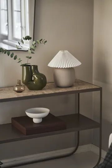 Boulder table lamp 29 cm grey-pleated white - Scandi Living