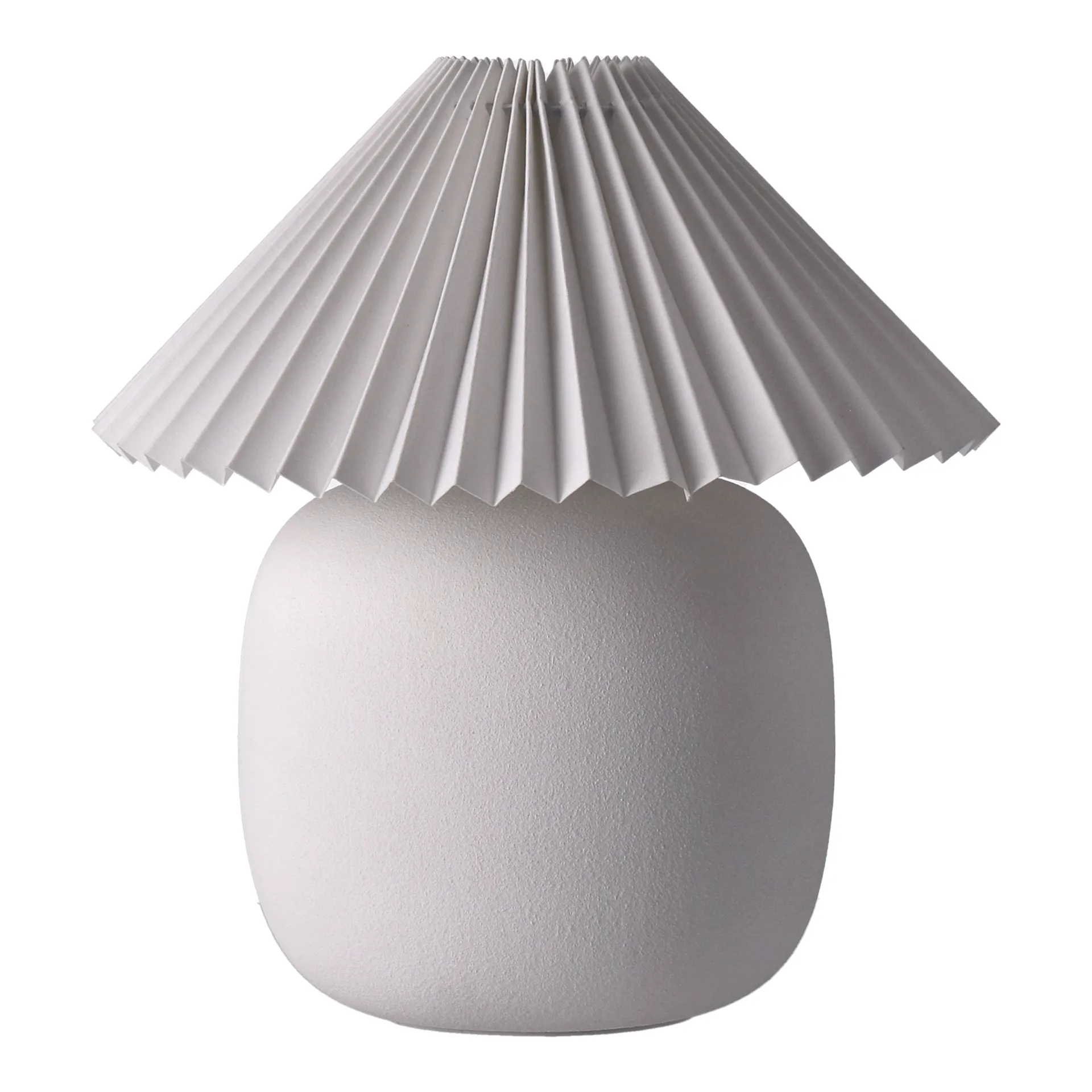 Boulder table lamp 29 cm white-pleated white,  Scandi Living