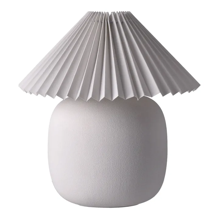 Boulder table lamp 29 cm white-pleated white - Scandi Living