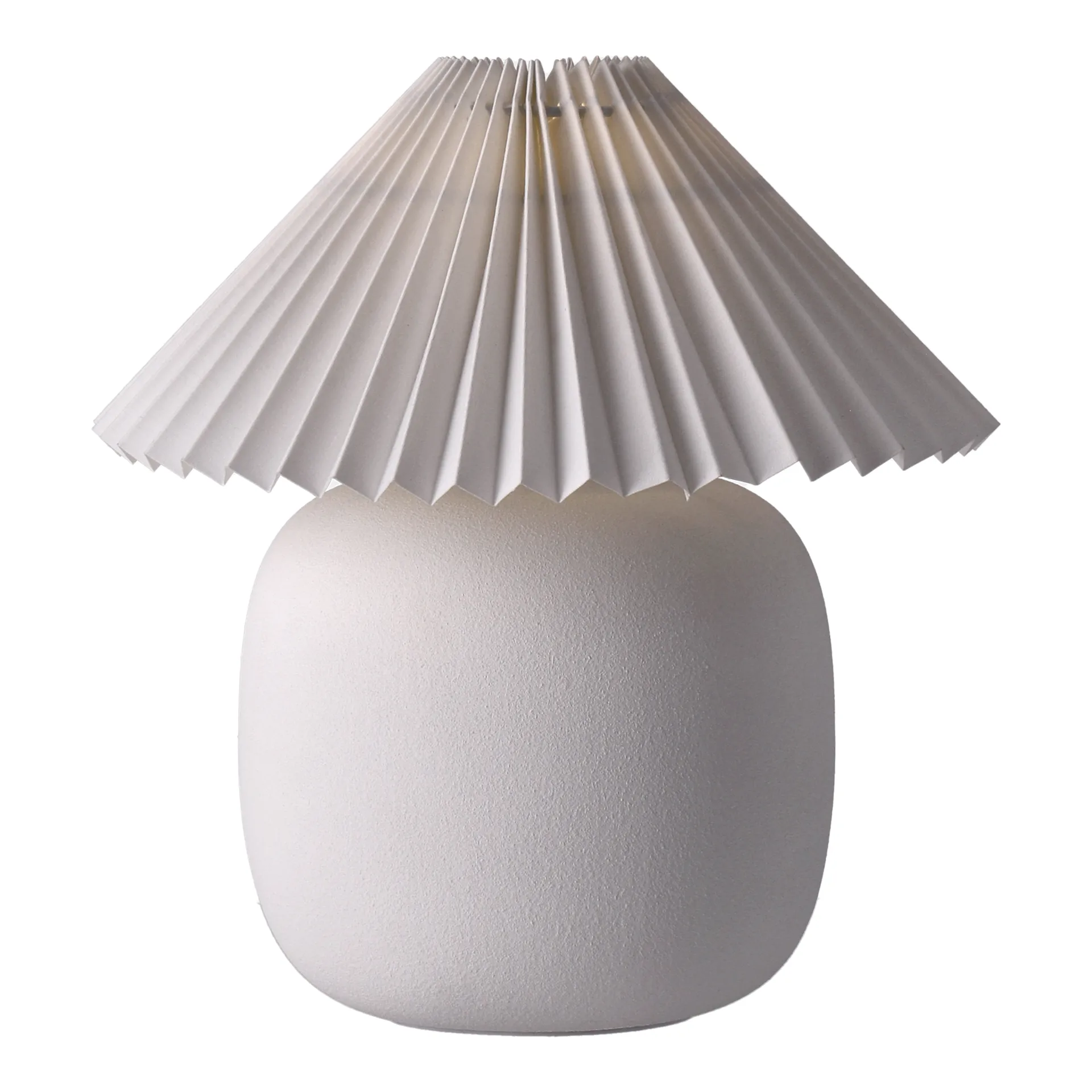 Boulder table lamp 29 cm white-pleated white,  Scandi Living