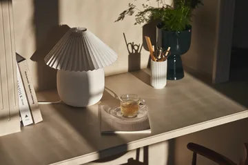 Boulder table lamp 29 cm white-pleated white - Scandi Living