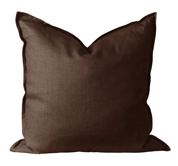 Calm pillow case linen 50x50 cm - Chocolate Brown - Scandi Living