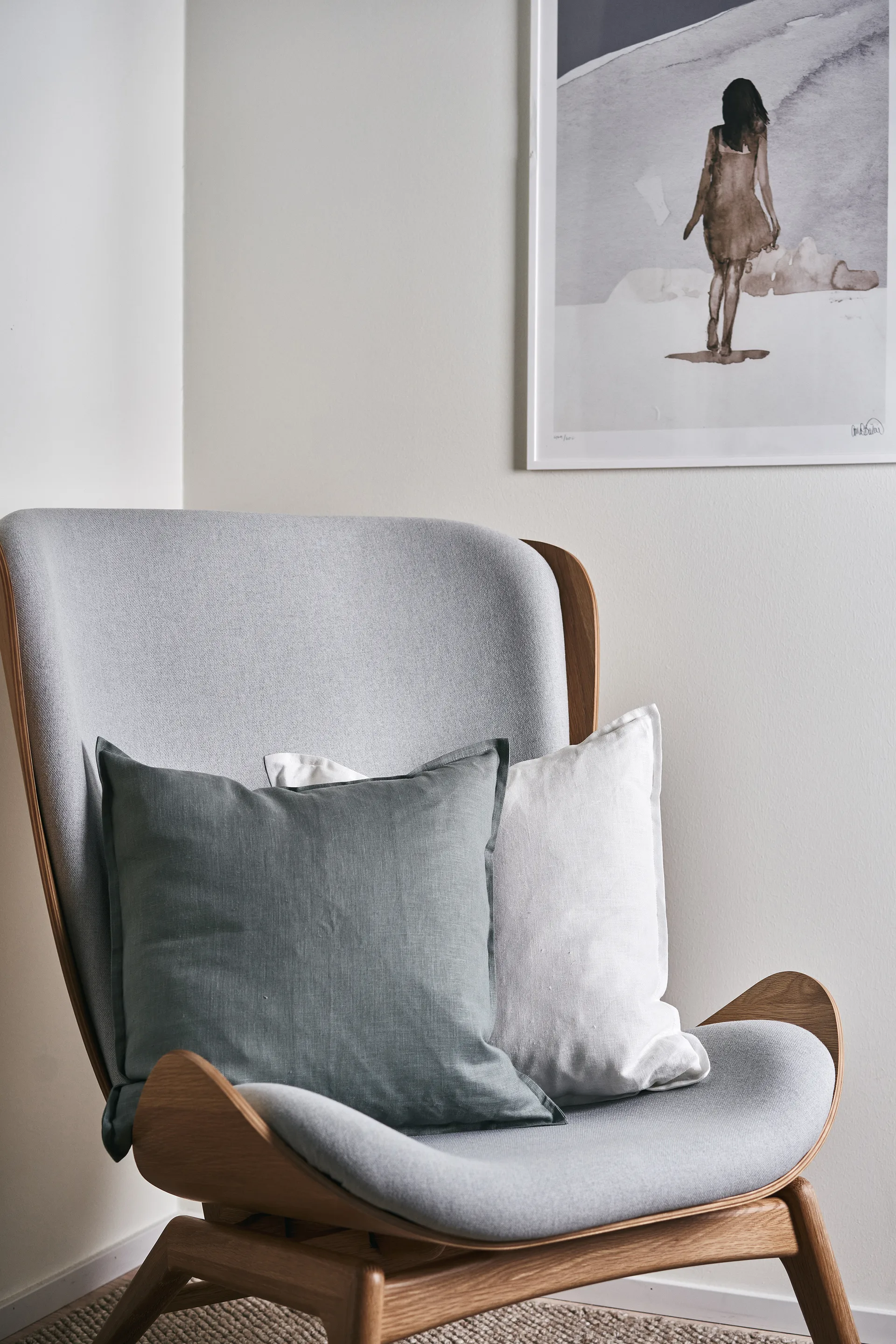 Calm pillow case linen 50x50 cm, Smokey Blue Scandi Living