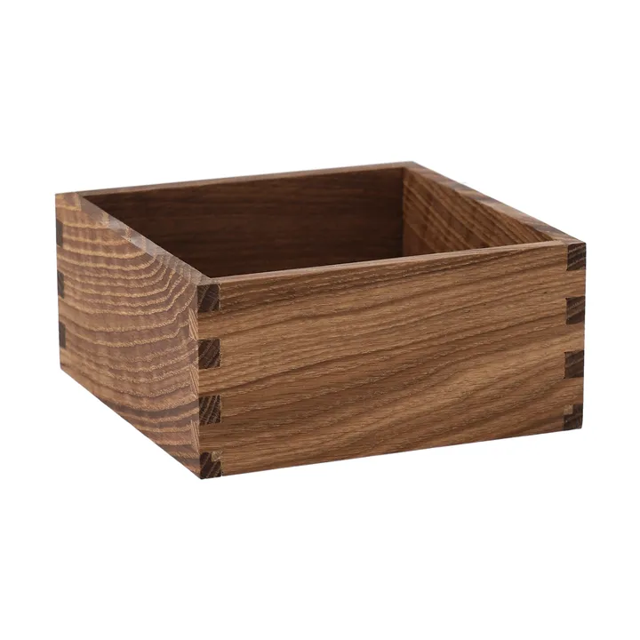 Carve storage box 15 cm - Dark stained oak - Scandi Living