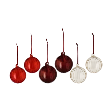 Clarity Christmas bauble Ø8 cm 6-pack - Red - Scandi Living
