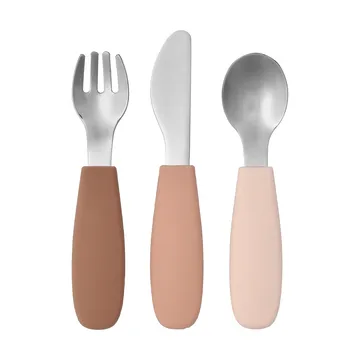 Dine cutlery set silicone 3 pieces - Blusher - Scandi Living