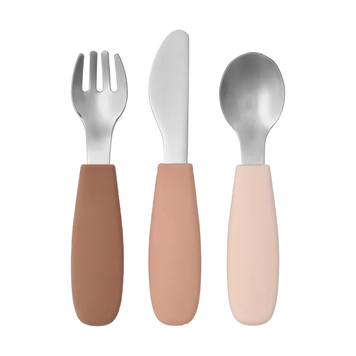 Dine cutlery set silicone 3 pieces - Blusher - Scandi Living