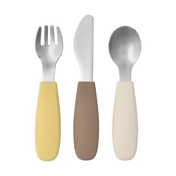 Dine cutlery set silicone 3 pieces - Taupe - Scandi Living