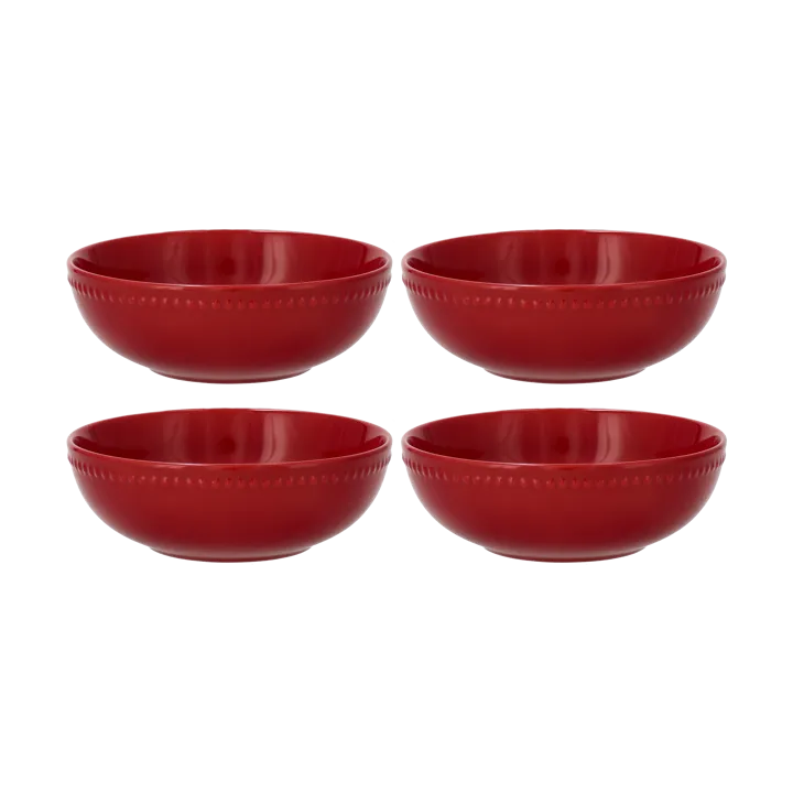 Dots breakfast bowl 60 cl 4-pack - Red - Scandi Living