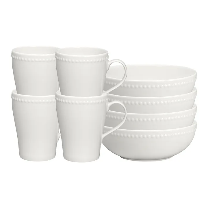 Dots breakfast set, white - Scandi Living