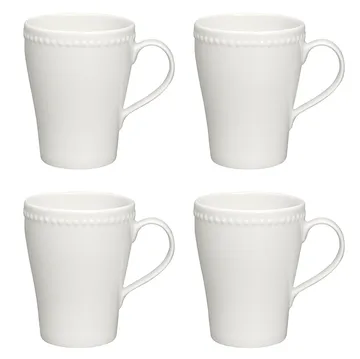 Dots mug 35 cl 4-pack - Creamy white - Scandi Living
