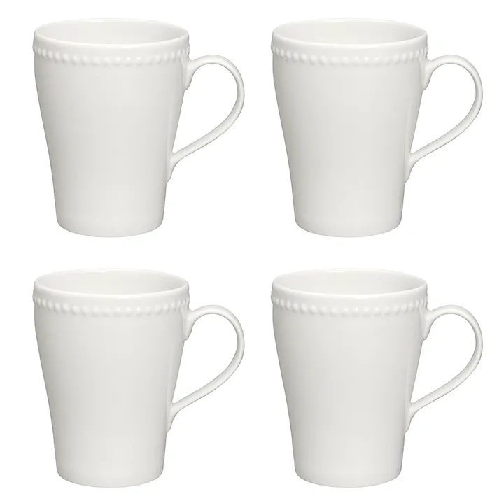 Dots mug 35 cl 4-pack - Creamy white - Scandi Living