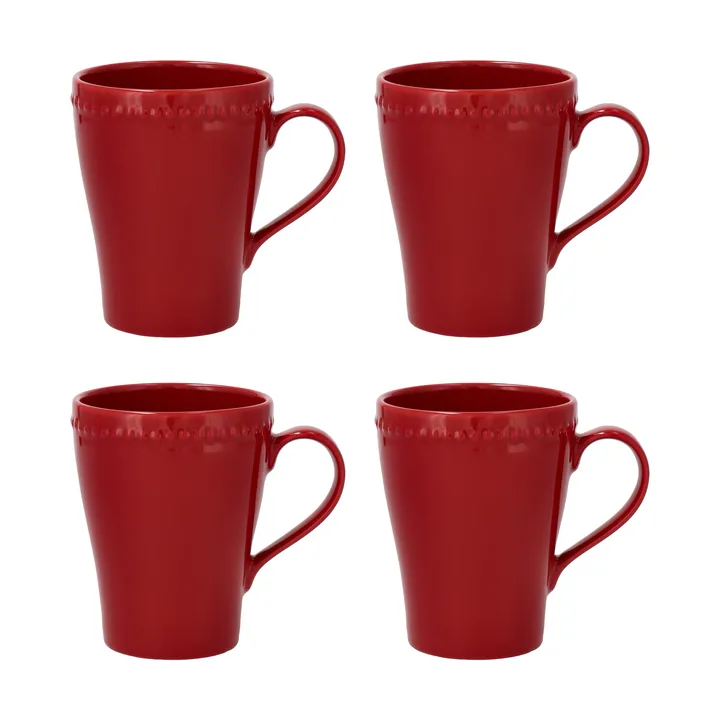 Dots mug 35 cl 4-pack - Red - Scandi Living