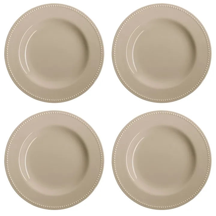 Dots plate 28 cm 4-pack - Beige - Scandi Living