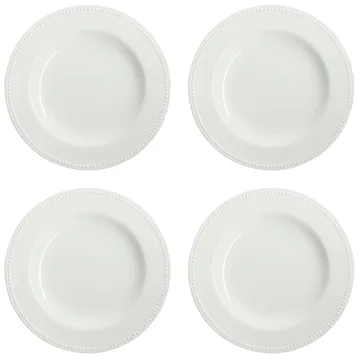 Dots plate 28 cm 4-pack - Creamy white - Scandi Living