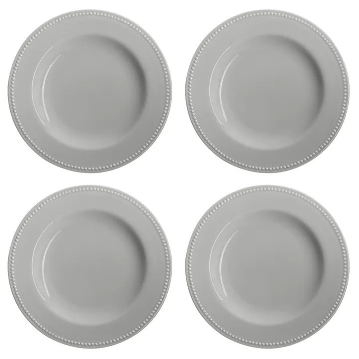 Dots plate 28 cm 4-pack - Grey - Scandi Living