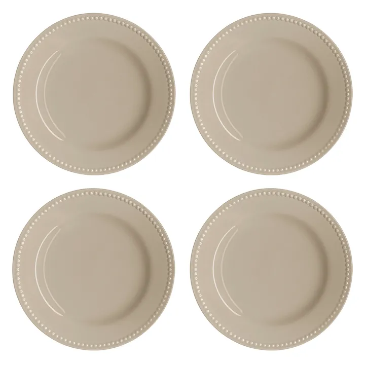Dots small plate 22 cm 4-pack - Beige - Scandi Living