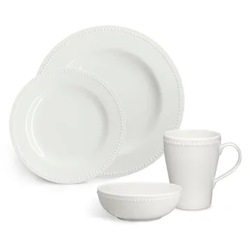 Dots small plate 22 cm 4-pack - Creamy white - Scandi Living
