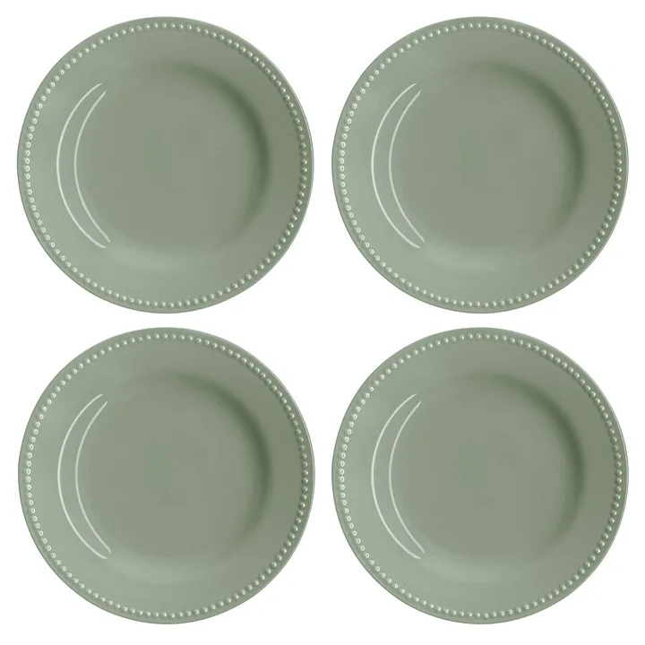 Dots small plate 22 cm 4-pack - Green - Scandi Living