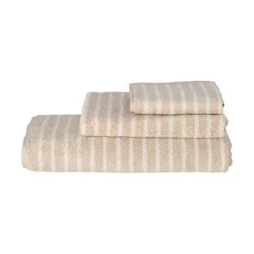 Drift bath towel 70x140 cm - Beige-white - Scandi Living