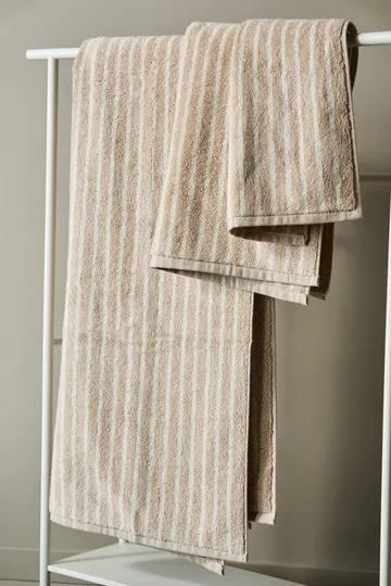 Drift bath towel 70x140 cm - Beige-white - Scandi Living