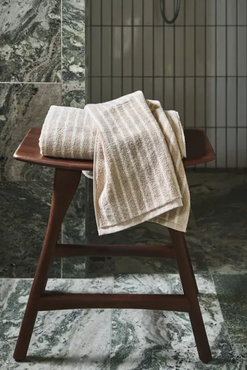 Drift bath towel 70x140 cm - Beige-white - Scandi Living