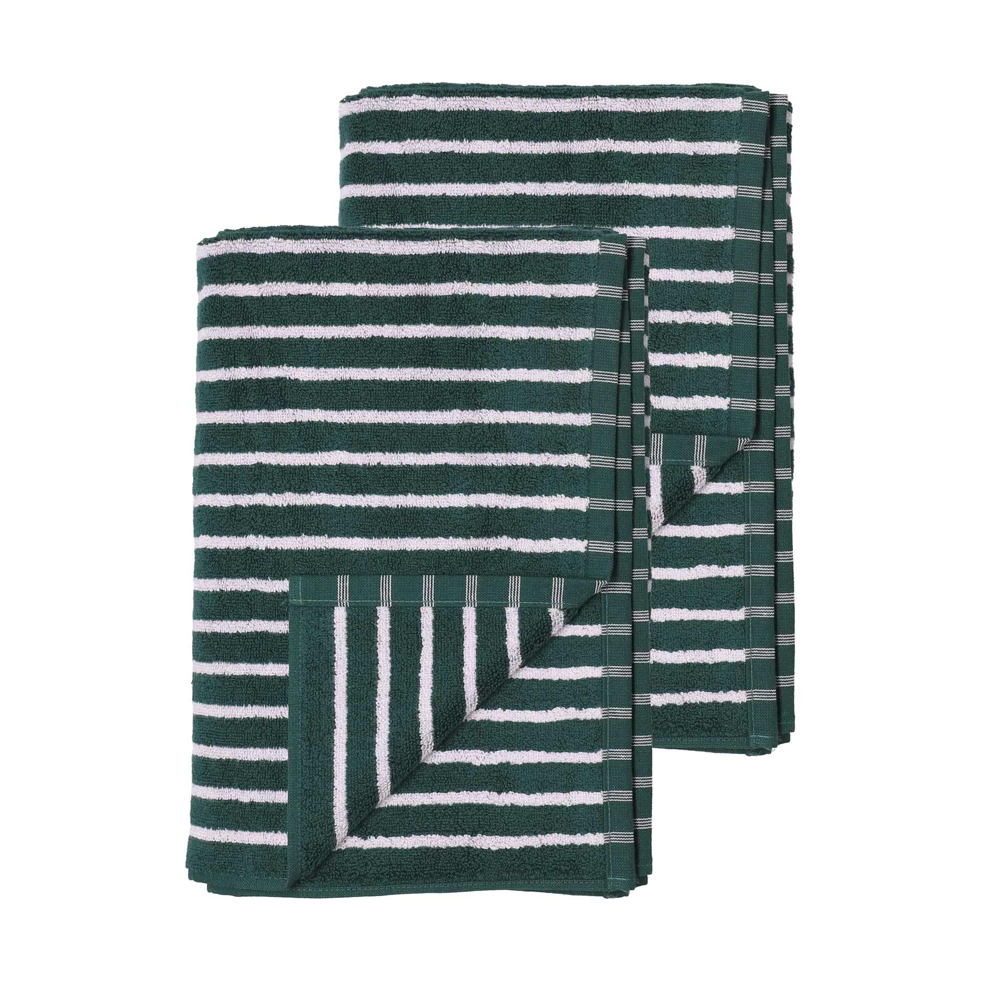 Drift bath towels 100x150 cm 2-pack - Green-purple,  Scandi Living