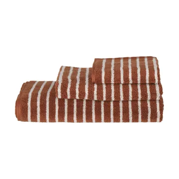 Drift towel 30x50 cm - Brown-white - Scandi Living